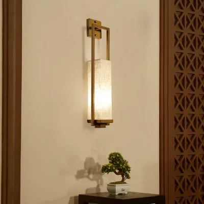 classic wall light for aisle corridor lamp creative retro iron hotel cloth cover wall lamp