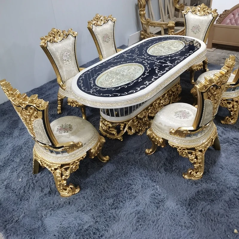 Classical luxury 10 seater dining table set,Hot selling Royal dining table set 10 seater wooden