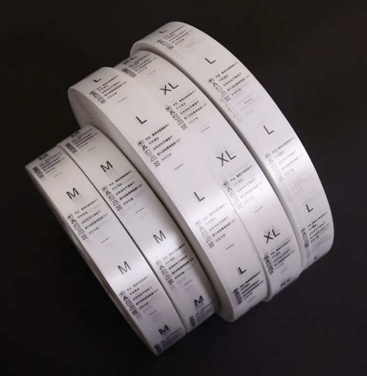 Custom High Quality Water Washing Label  End Folded Cotton Label Polyester Woven Clothing Care Label  for Clothes Garment