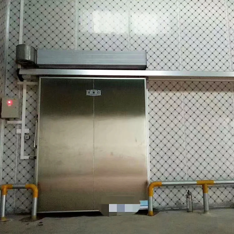 Tianqiao Beef Chicken Walk In Freezer Cold Storage Doors Color Steel Semi Buried Door Stainless Steel Cold Room Sliding Door