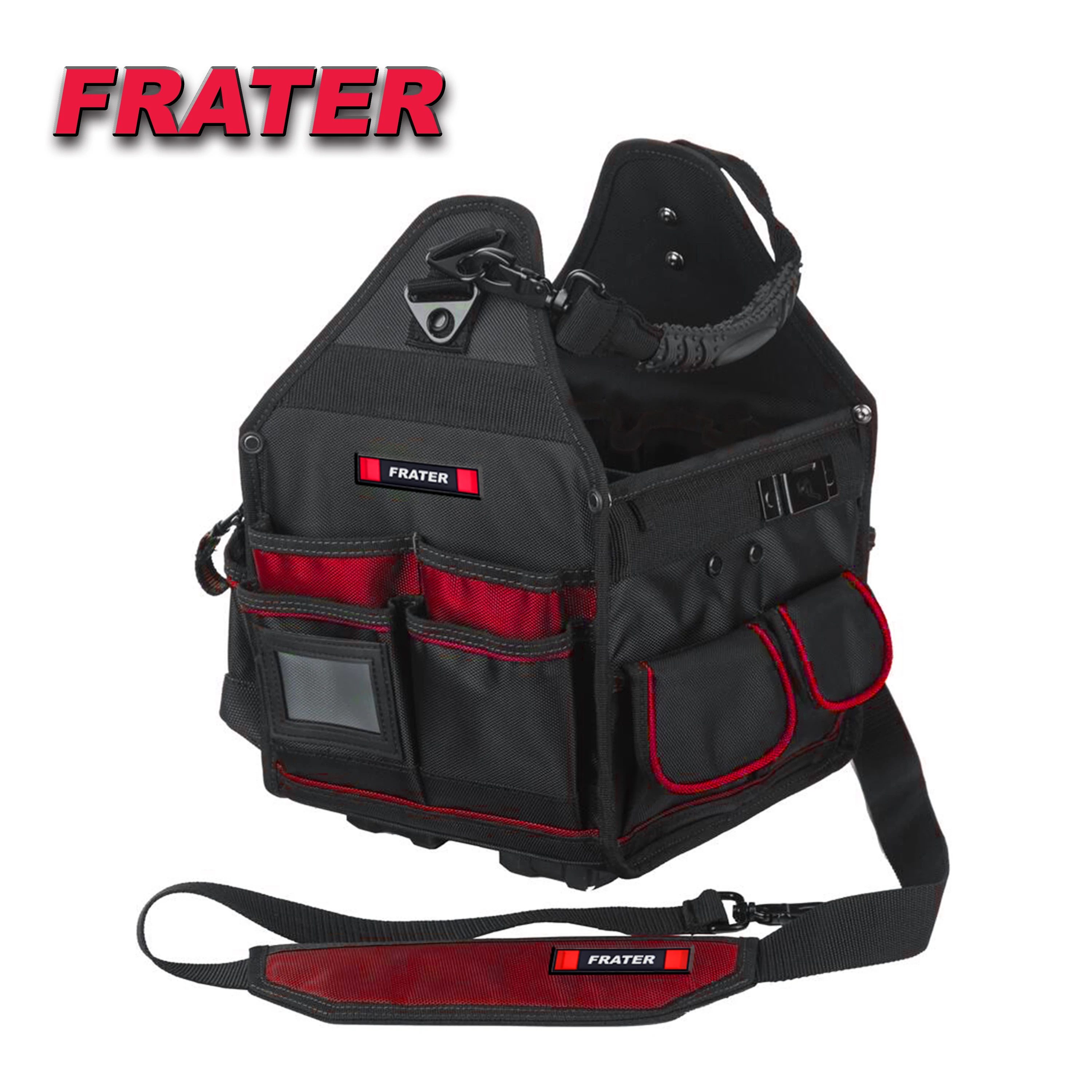 Heavy Duty electrician Tool Carrier Wide Mouth Electrician Open Top Tool Tote Bag