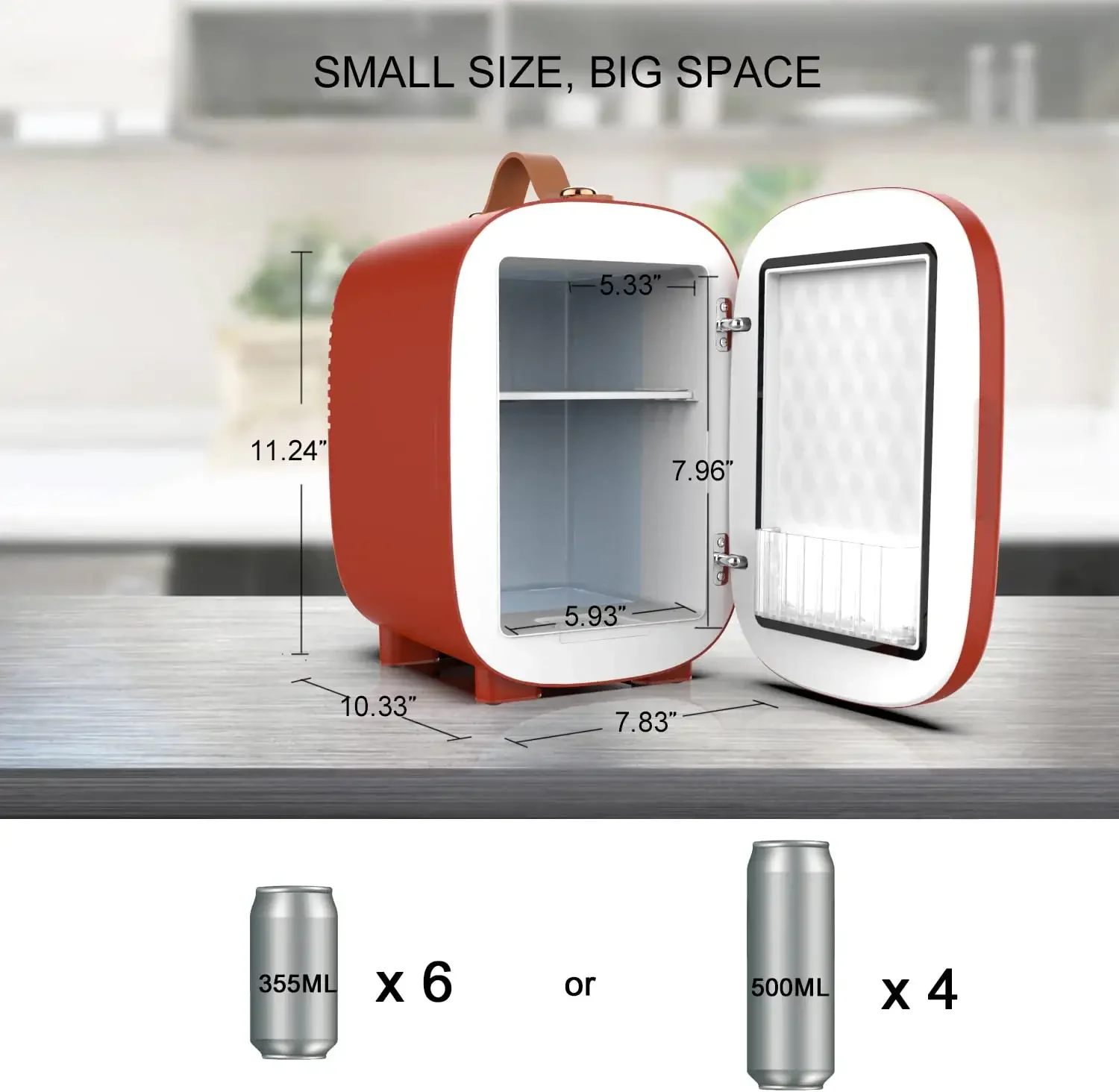 4 L/6 Can AC/DC Portable Thermoelectric Cooler and Warmer refrigerator  small mini fridge for Foods Bedroom Cosmetic