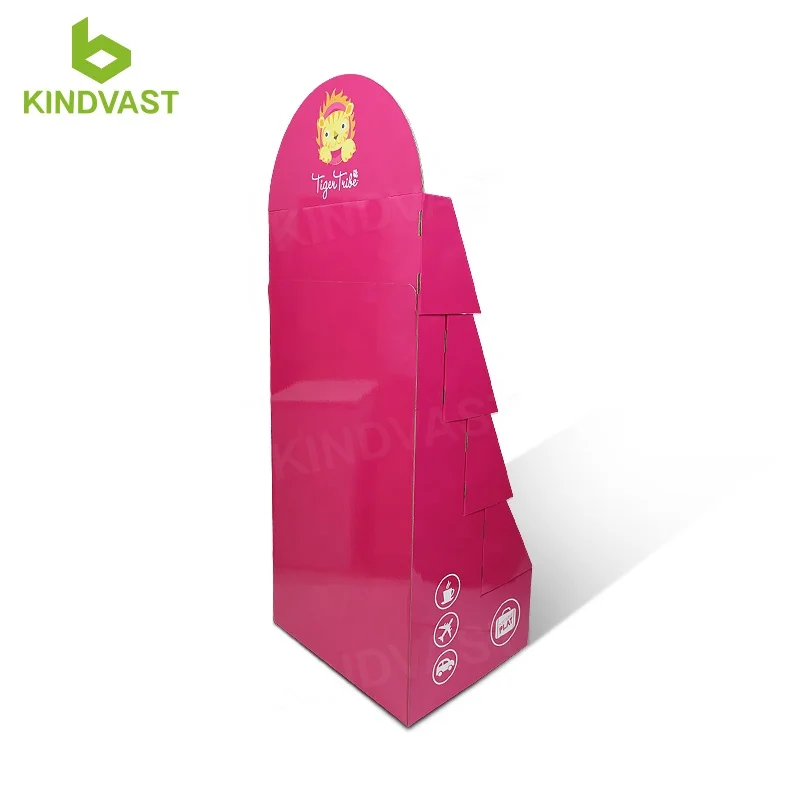 display rack advertising cardboard floor stand 4 step cardboard toys display rack