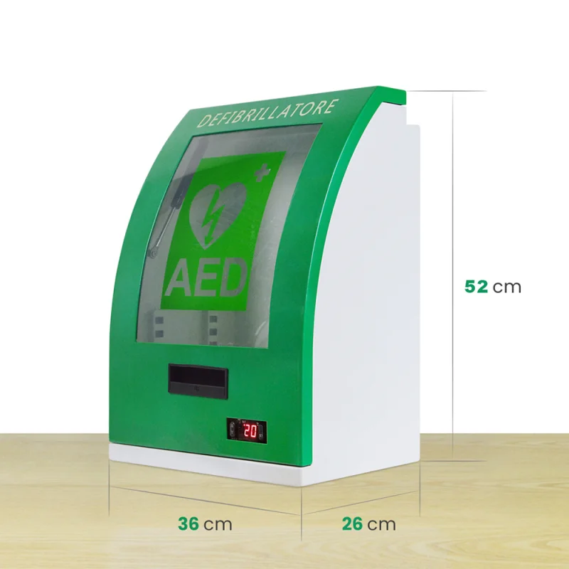 Medical First Aid Kit Defibtech Box Wall Tool Lock Outdoor AED Cabinet With Alarm