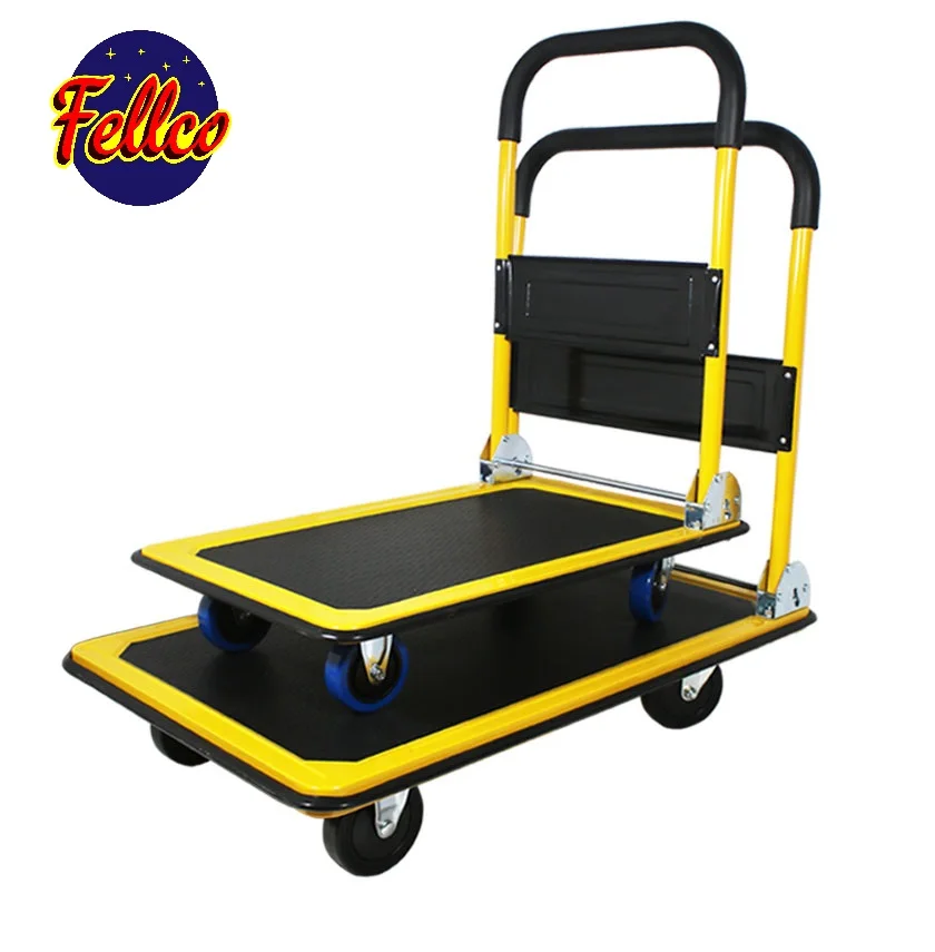 Materials made of steel are stored in a 300 kg four-wheeled cart with large space
