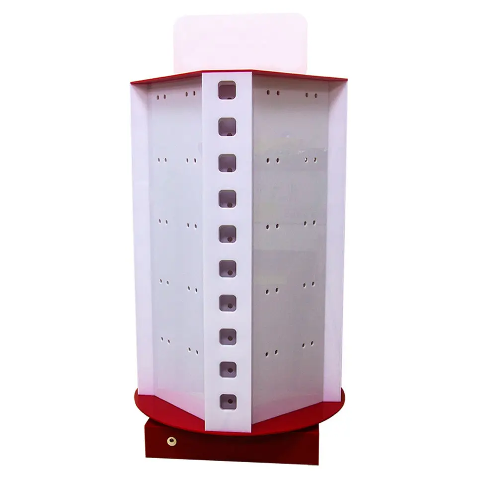Retail store acrylic rotating mobile phone display counter display stand for hanging mobile phone accessories