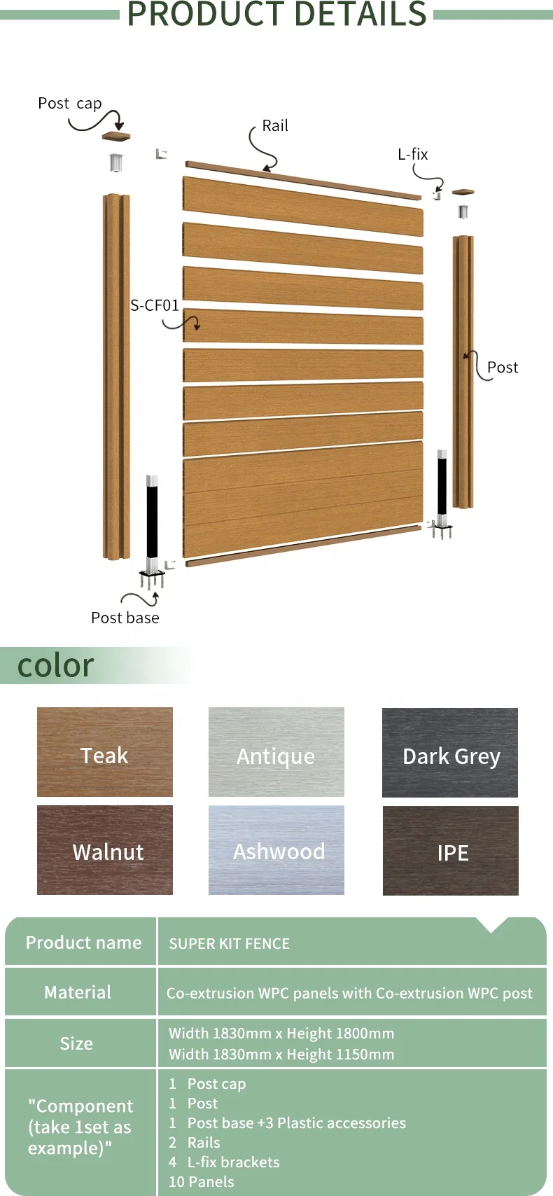 factory manufacturer for resale fence custom reasonable price decorative WPC garden fencingWPC fence panel