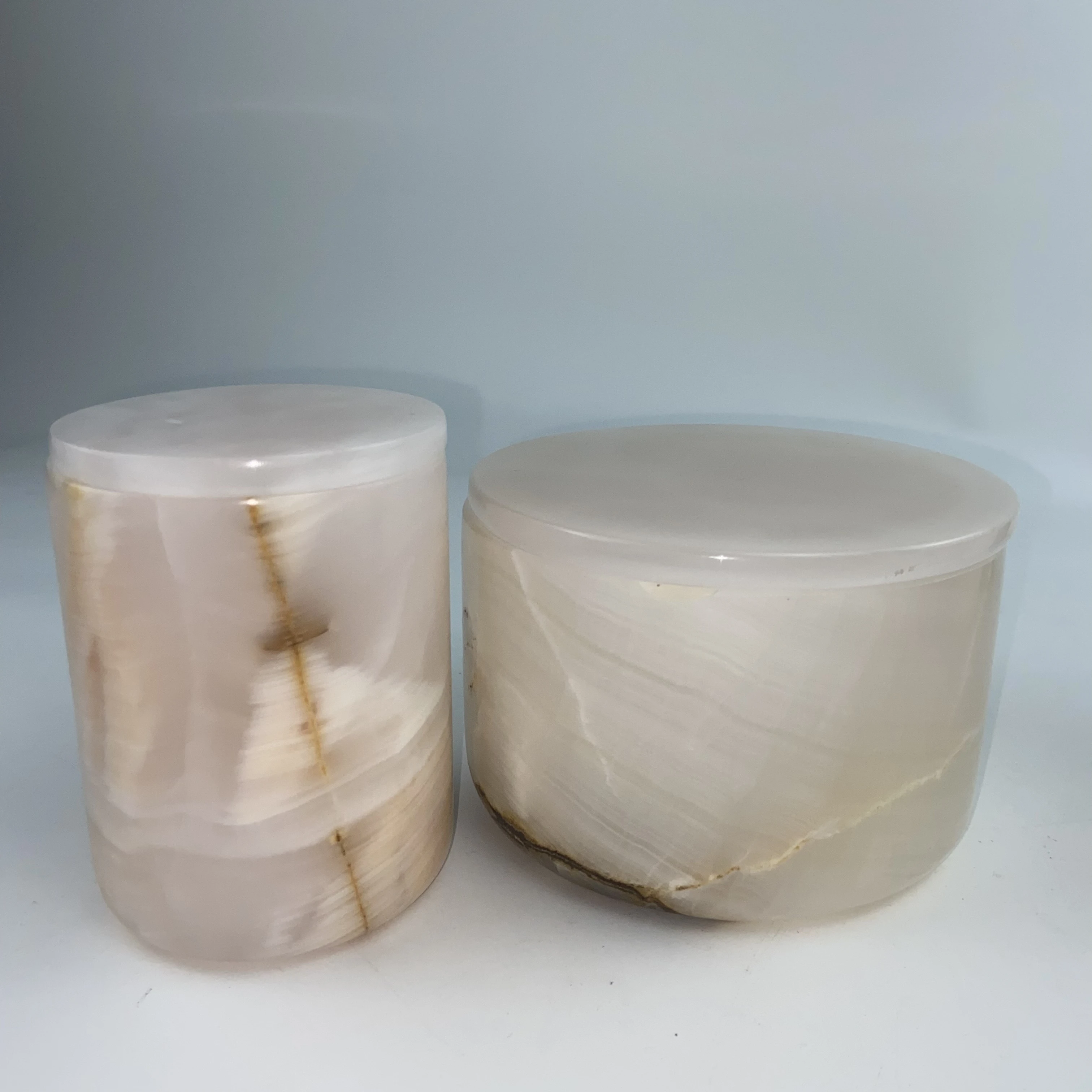 RF Natural onyx marble Candle Holder Stone Aromatherapy Scented Round Candle Jar With Lid Holiday Wedding Party Indoor Home