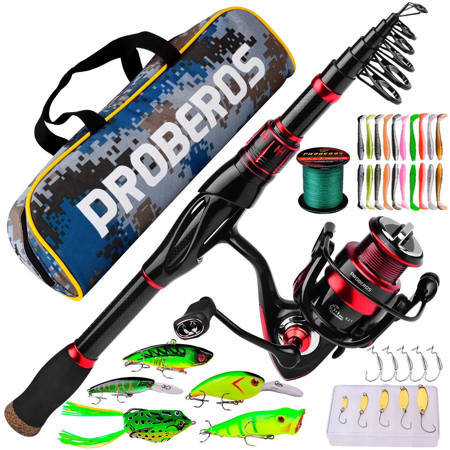 Custom ultra light carbon fiber surf carp telescopic fishing rod and reel combo