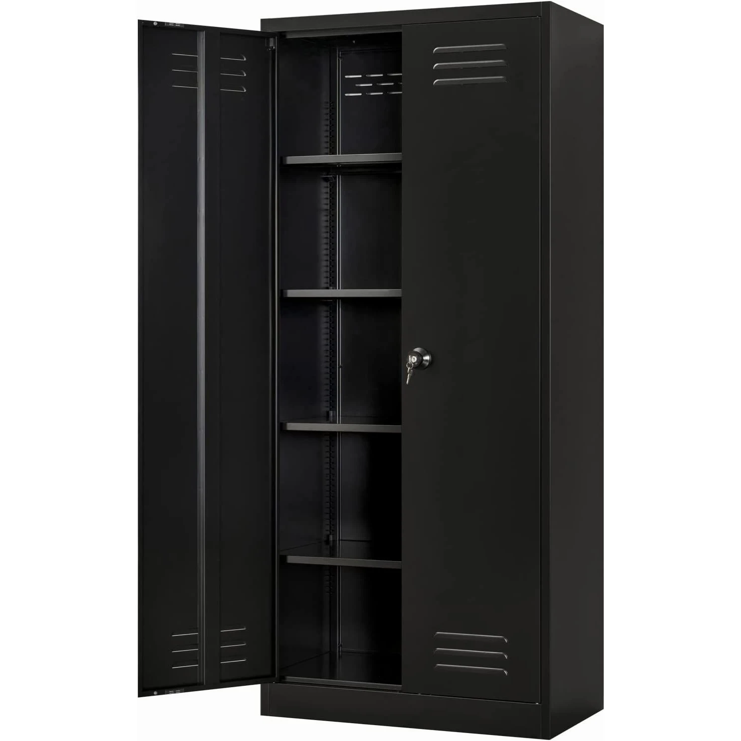 Classical Type 2 Door Steel File Cupboard Modern Style Adjustable Shelves Garage Cabinet Storage