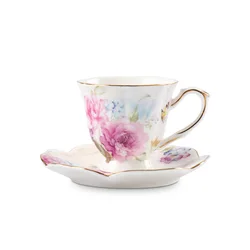 Nice british coffee cups with gold rim fine bone china coffee tea cup and saucer set