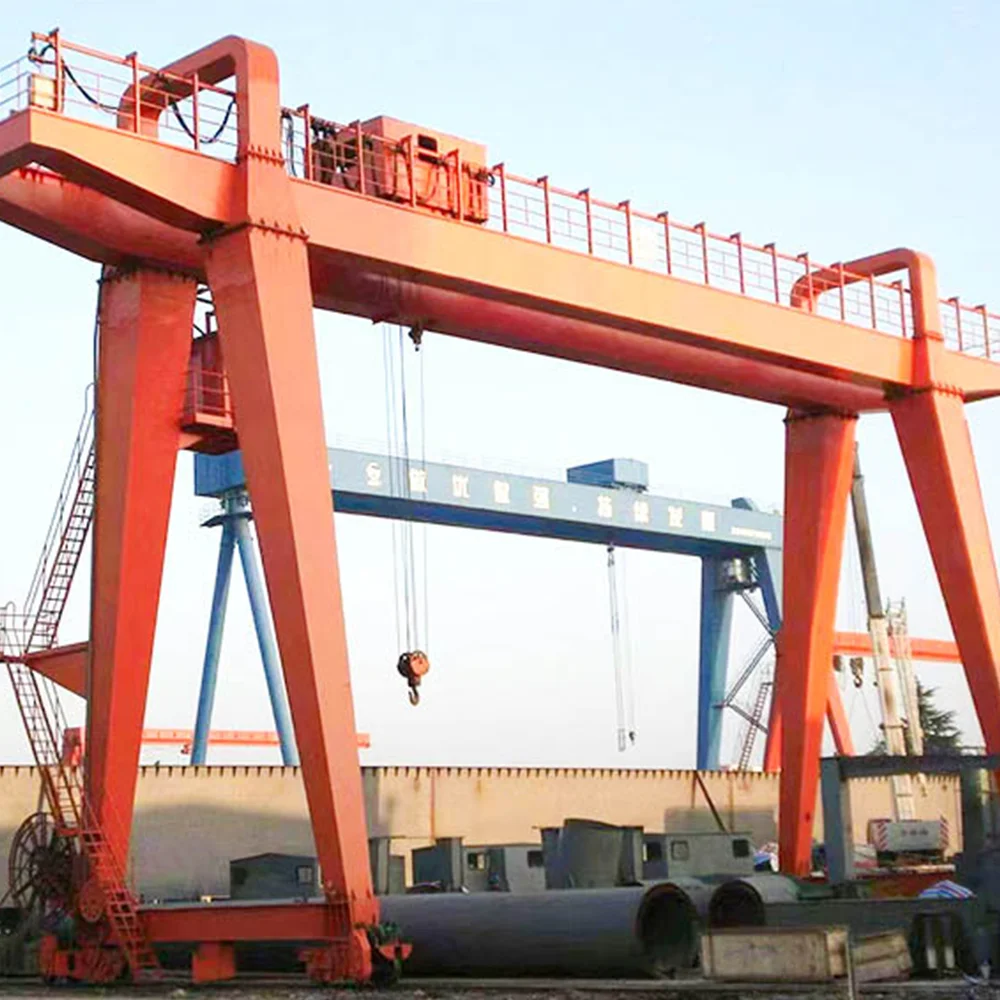 Double Girder Traveling Gantry Crane with Hoist for Outdoor Construction