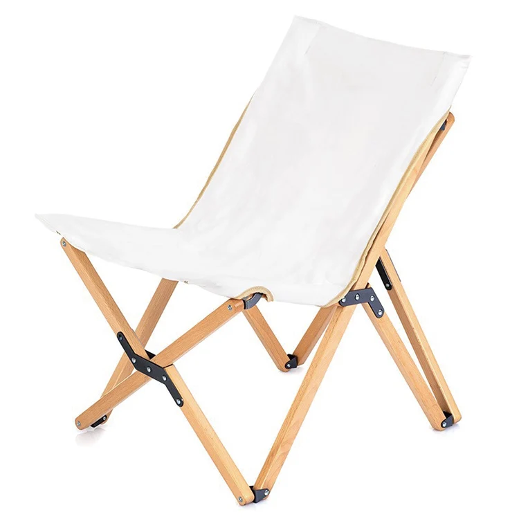 
Jasslife New Wood Chair Easy Folding Outdoor Camping Foldable Beech Chair White 