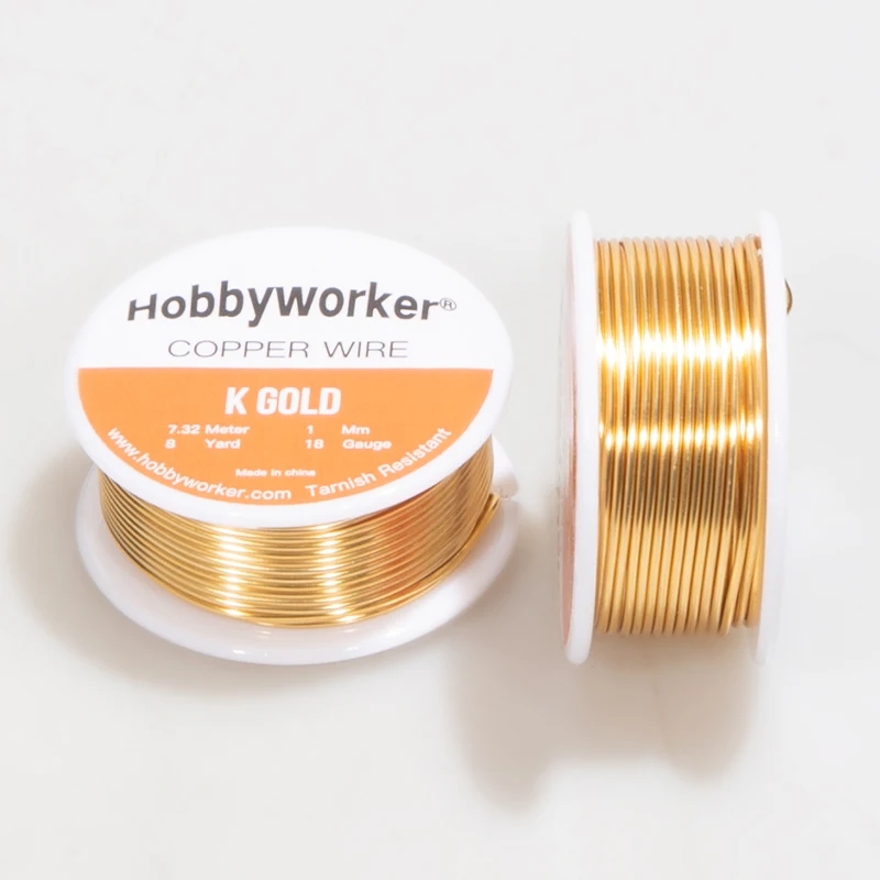 Hobbyworeker Высококачественная цветная 18 калибр 1 мм гибкая медная проволока без выцветания для самостоятельного изготовления сережек головных уборов ювелирных изделий