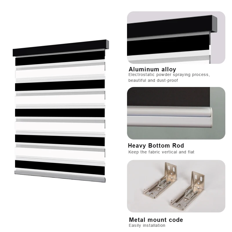 Motorized electric smart home smart kit zebra blinds with remote 100 l x 82 w  solar