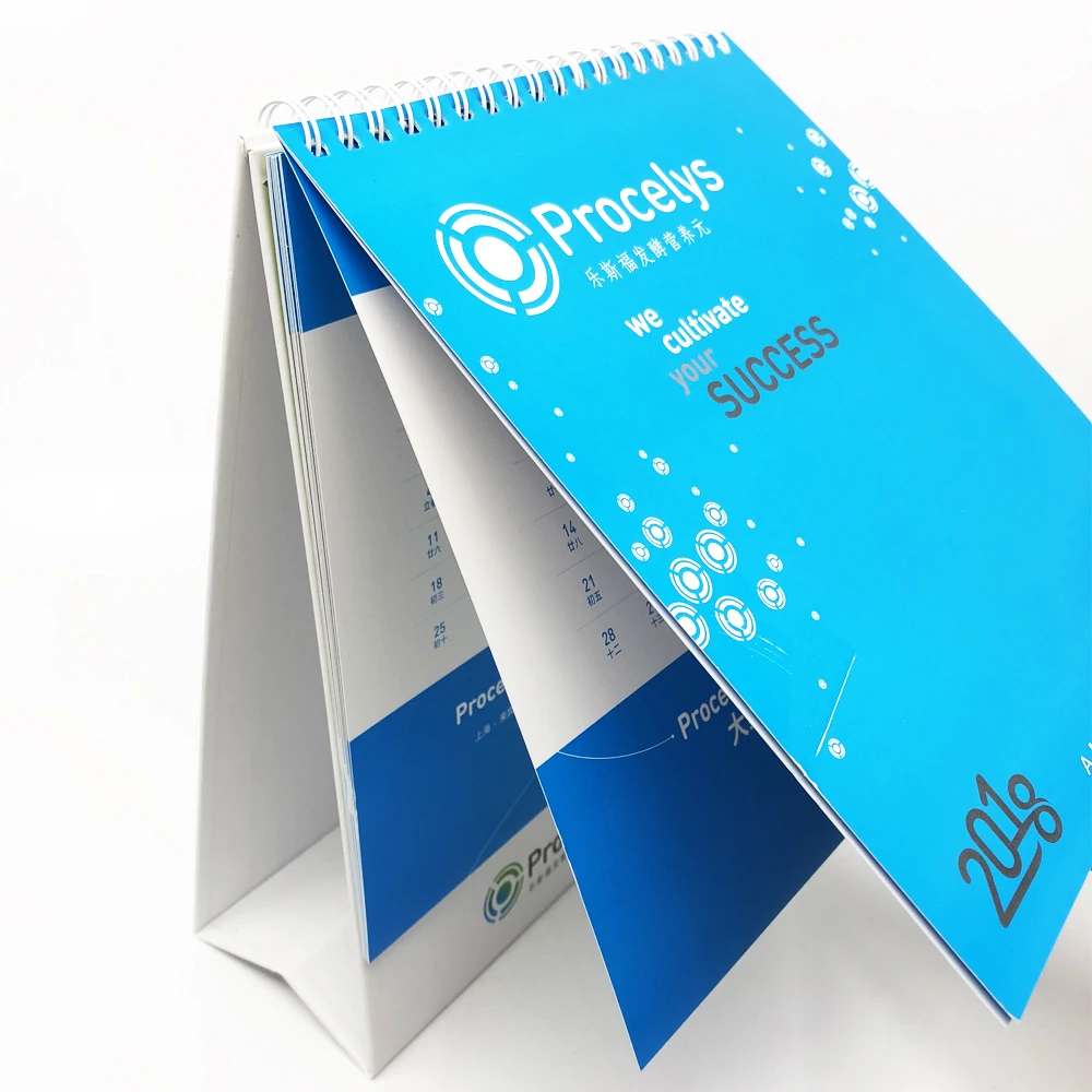 Personalized 14 sheets 28 pages 199*165mm calendar offset printing with custom box printing in shanghai