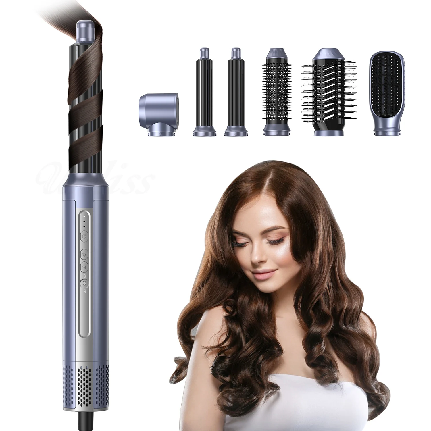 6 in 1 Auto Wrap Curler Styler Volumizer Blow Dryer Comb BLDC High Speed One Step Electric Hair Dryer and Hot Air Brush