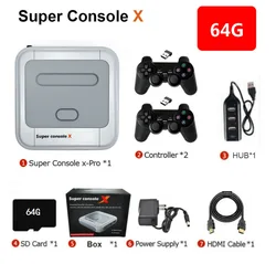 Best WiFi Consoles 30000 Games Downloads Kid 4K HD TV Retro Consoles Super Console X Pro Video Game Console For PSP/N64/DC/PS