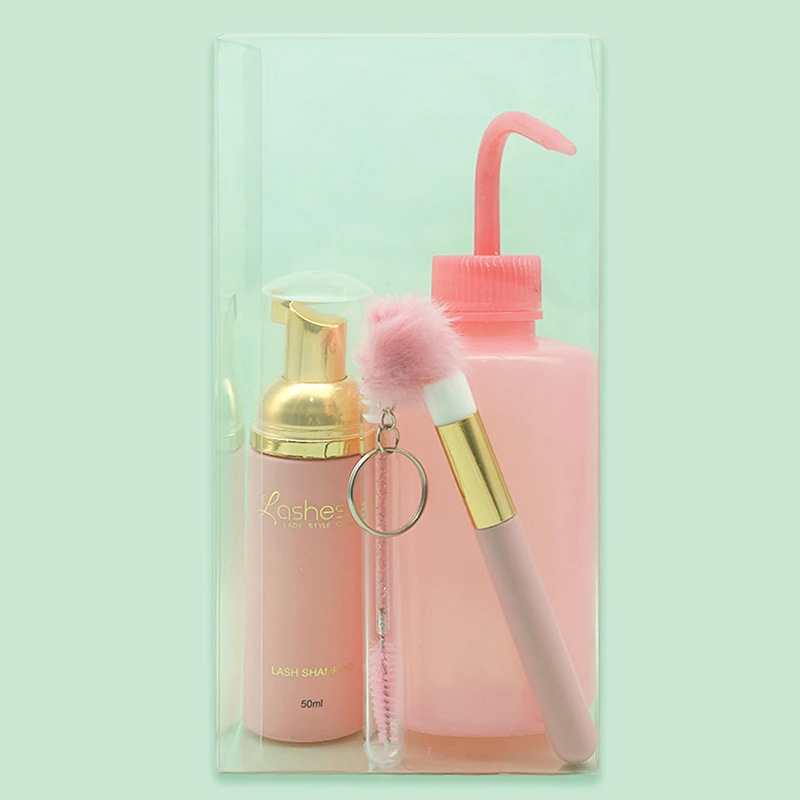 Cleanser Foam Cleaner Lash Shampoo Kit with Brush Lash Brush Cleaner Pink Nude Coloured Lash Shampoo