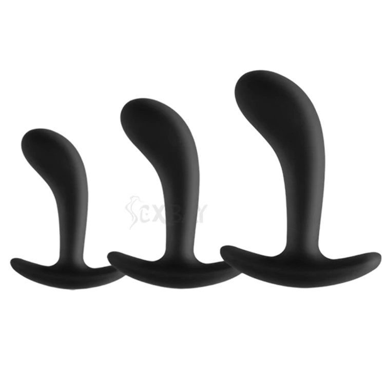 Sexbay Factory newly designed medical silicone anal plug with curved elbow handheld in three sizes customizable  men and women