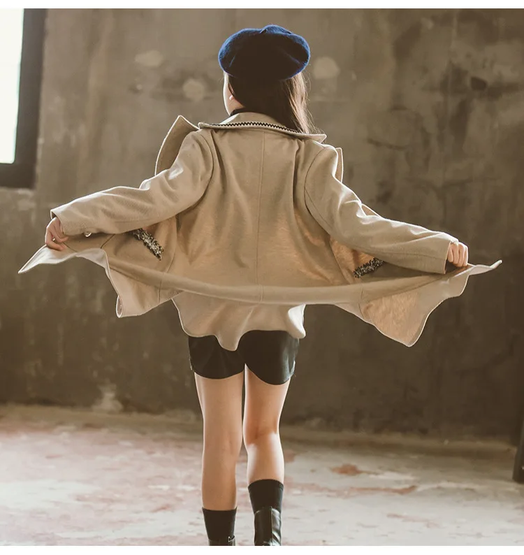 
Long sleeve Fashionable Cool wholesale teenage popular Autumn Out Travel coat girl for kids clothing 