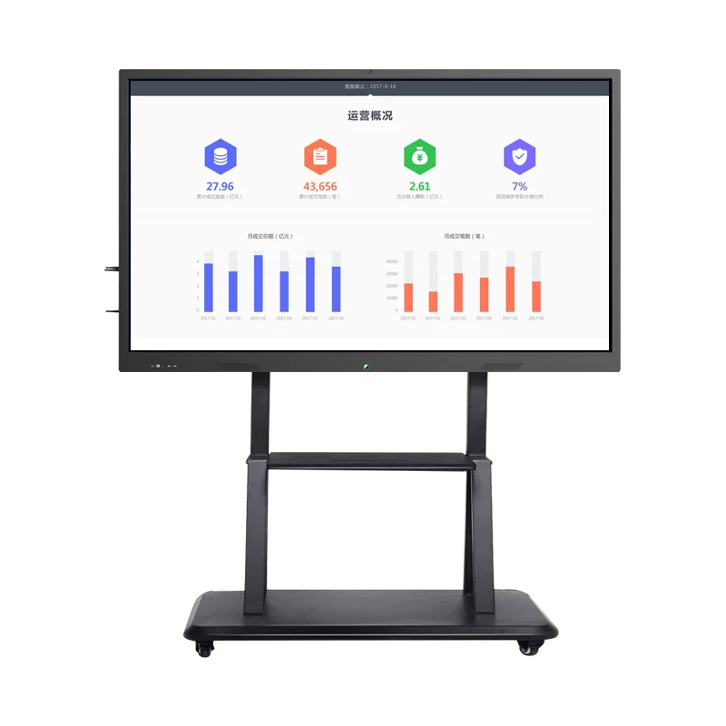 86-inch Interactive Smart White Board Infrared Touch Screen Whiteboard All-in-one Monitor For University Classroom