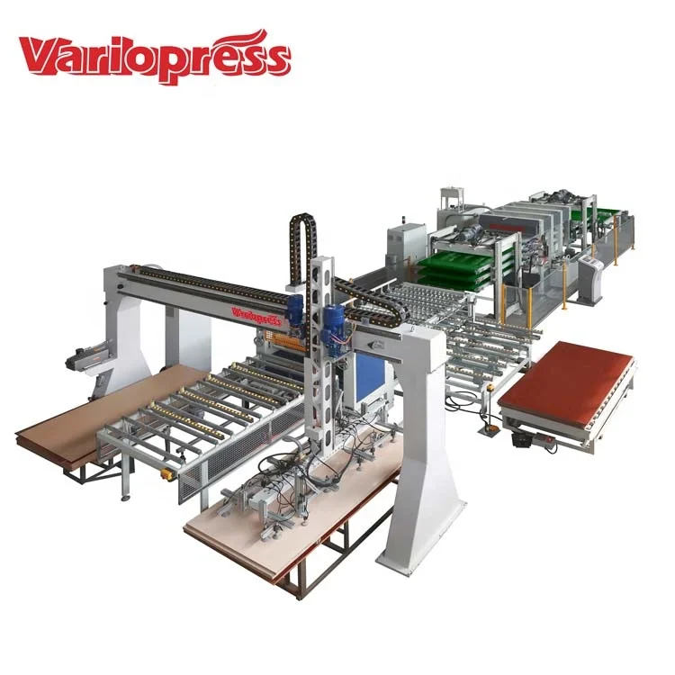 
multi-layer through feeding hot press machine for door production line 