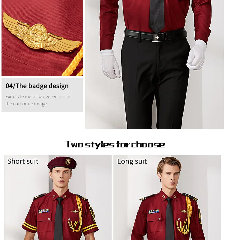 Male security guard uniform dress Safety clothing Uniform suit