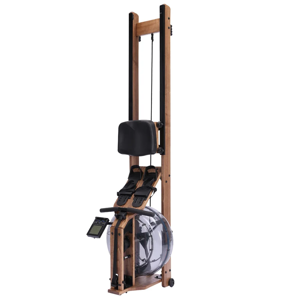 Gym Equipment Cardio Exercise Fitness  Solid Wood Water Rowing Machine Trainer