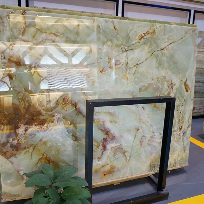 Translucent light green onyx pakistan iran green onyx marble stone slab red vein marmor onyx marble