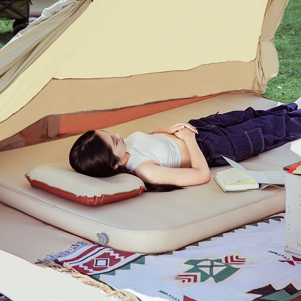 3D Shaped Ultra-Thick Self Inflating Sleeping Pad Double Foam Camping Mattress Comfortable Camping Mat for Camping Family
