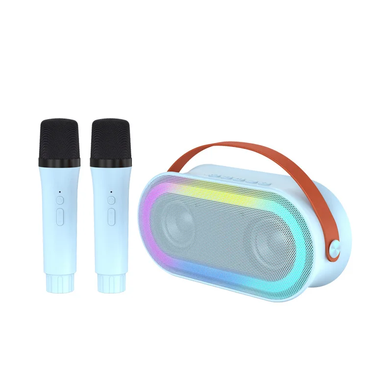 New Wireless K-Song Bluetooth Speaker Portable Home Outdoor Karaoke Colorful Atmosphere Light K-Song Integrated Sound System