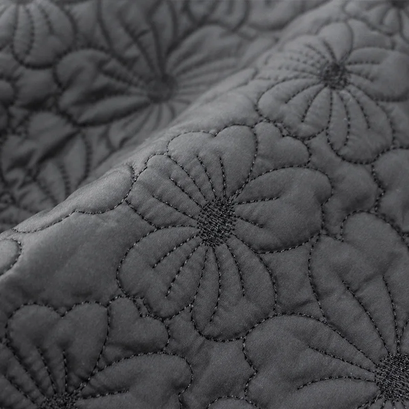 Embroidered fabric fashion pongee flower embroider fabric fall and winter cotton cloth pleated cotton factory in stock