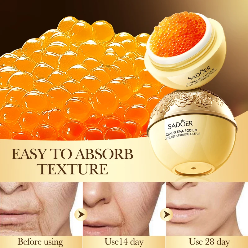 OEM SADOER Wholesale Caviar Dna Sodium Collagen Firming Face Cream Moisturizing Nourishing Anti-Aging Wrinkles Cream For Women
