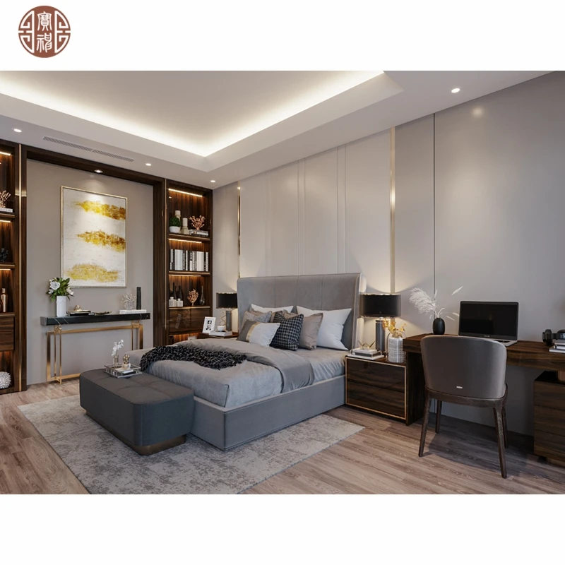 Newest Villa Furniture Design For Bedroom Furniture and Living Room Glossy Ebony Furniture