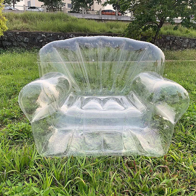Inflatable Chair/Sofa Seat(Transparent Clear) for Kids, Teen Girls Room - Comfortable Indoor/Outdoor Furniture for Swimming Pool