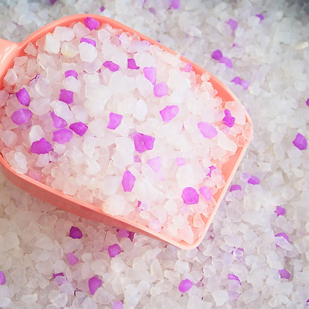 Mbiby Bulk Wholesale 1-8mm Silica Gel Eco-friendly cat Sand Dust-free rose in Pink and White colorful Crystal Cat Litter