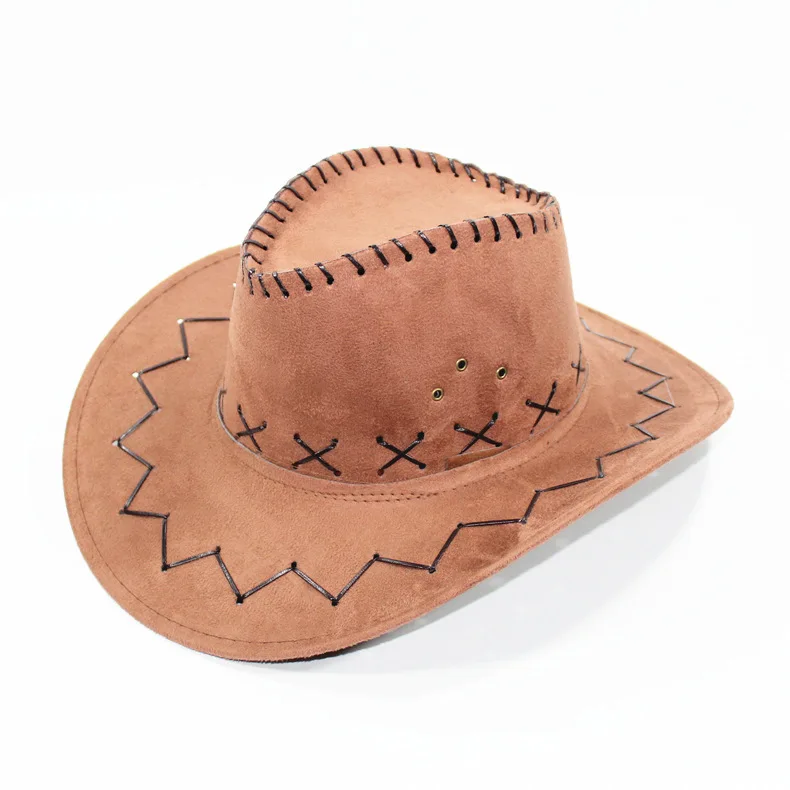 Western American Spain Leather Mexico Cowboy Hat Manufacturers Man Horse Riding Cowgirl Hat With Strap Unisex