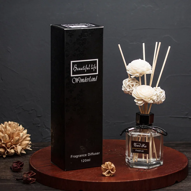 Ароматерапия для автомобиля, ароматизированный стеклянный диффузор с ротанговым цветком