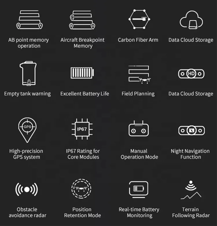 50L payload 50 kg large capacity efficient agricultural UAV