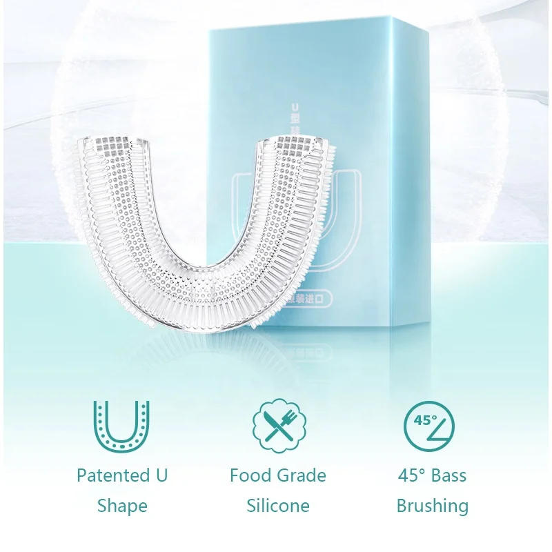 V-white latest sixth-generation 360 degree full covering Automatic Sonic silicone U-shaped electric brush