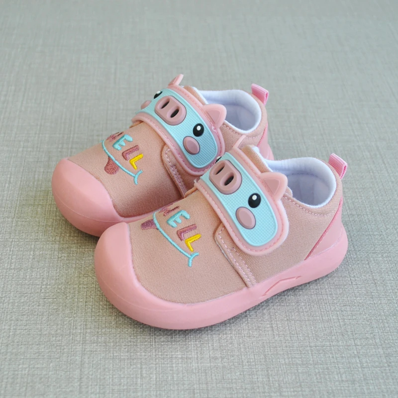 
ED88-2 Animal Carton Printed Baby Canvas Shoes Spring And Autumn TPR Sole Cheap Shoes Kids Running Shoes 