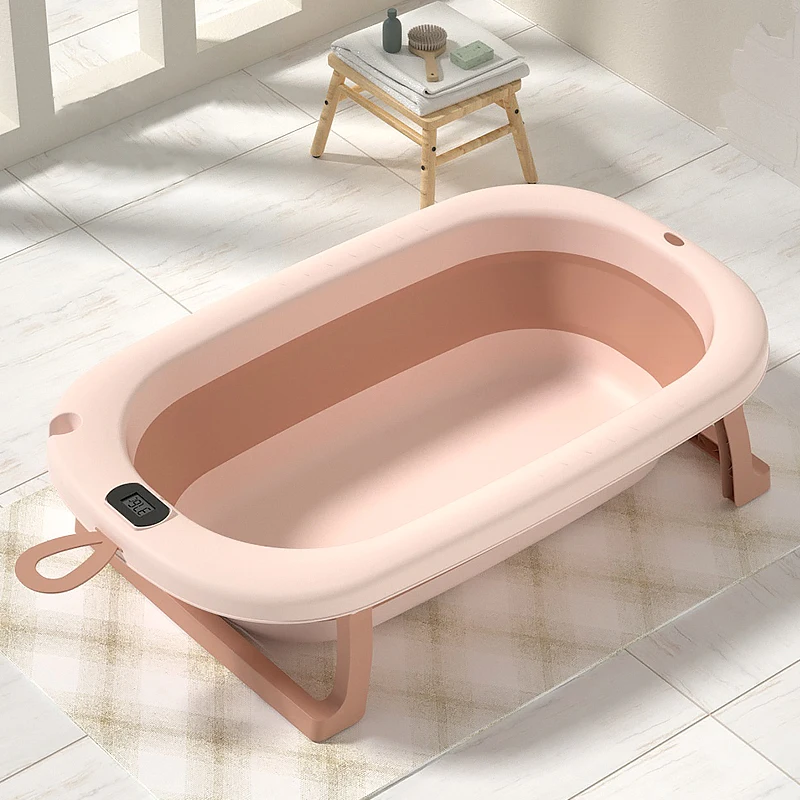 plastic infant  newborn temperature shower kids folding stand bathing foldable baby bath tub set
