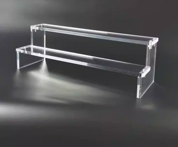Minimalist round Transparent PVC Acrylic Display Stand Cosmetics Drink Holder for Store Use for Shopping Malls