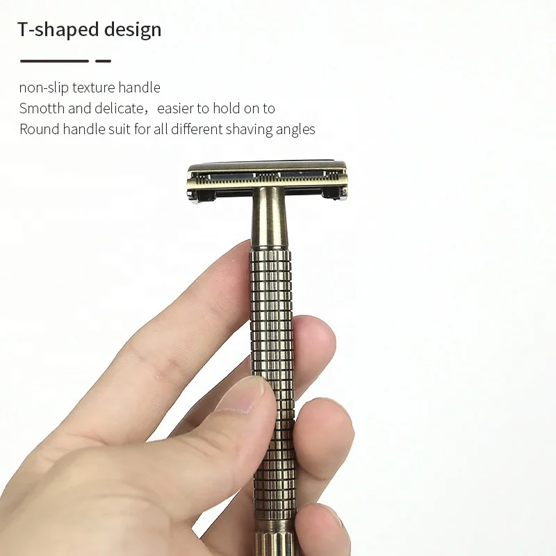 Customized gift package double edge stainless steel metal razor shaving kit for