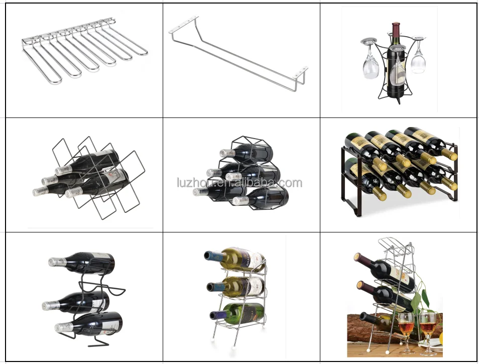 Wine Rack Freestanding Wine Rack,6 Bottles Countertop Free-Stand Wine Storage Holder Protector for Red White Wine,Black