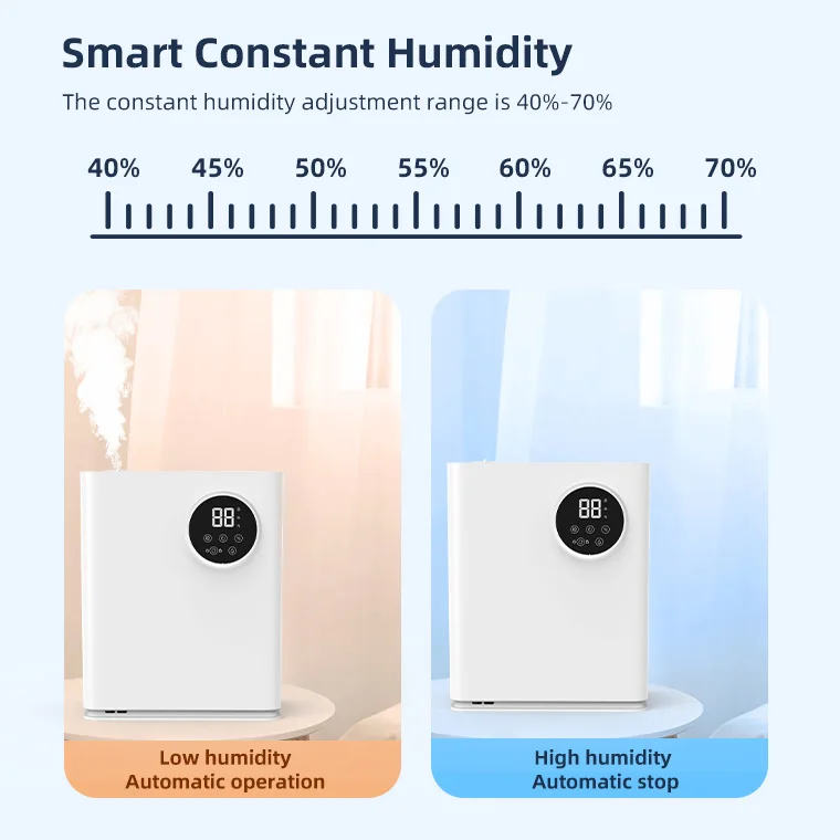 Ultrasonic cool & warm mist UV lamp sterilization remote control 4.5L top fill design sleep mode household humidifier