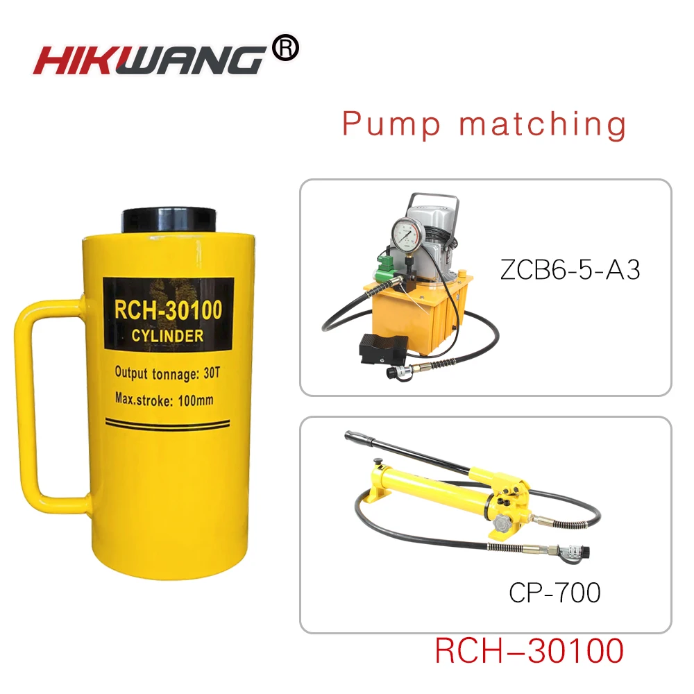 RCH-30100 30ton 100mm single acting Hydraulic Hollow Plunger Cylinder hydraulic Jacks cheap hydraulic cylinders