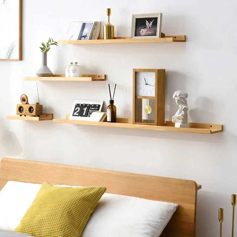 Rustic Wood Floating Shelves Wall Mounted Farmhouse Wooden Wall Shelf for Bathroom Kitchen Bedroom Living Room Set of 3