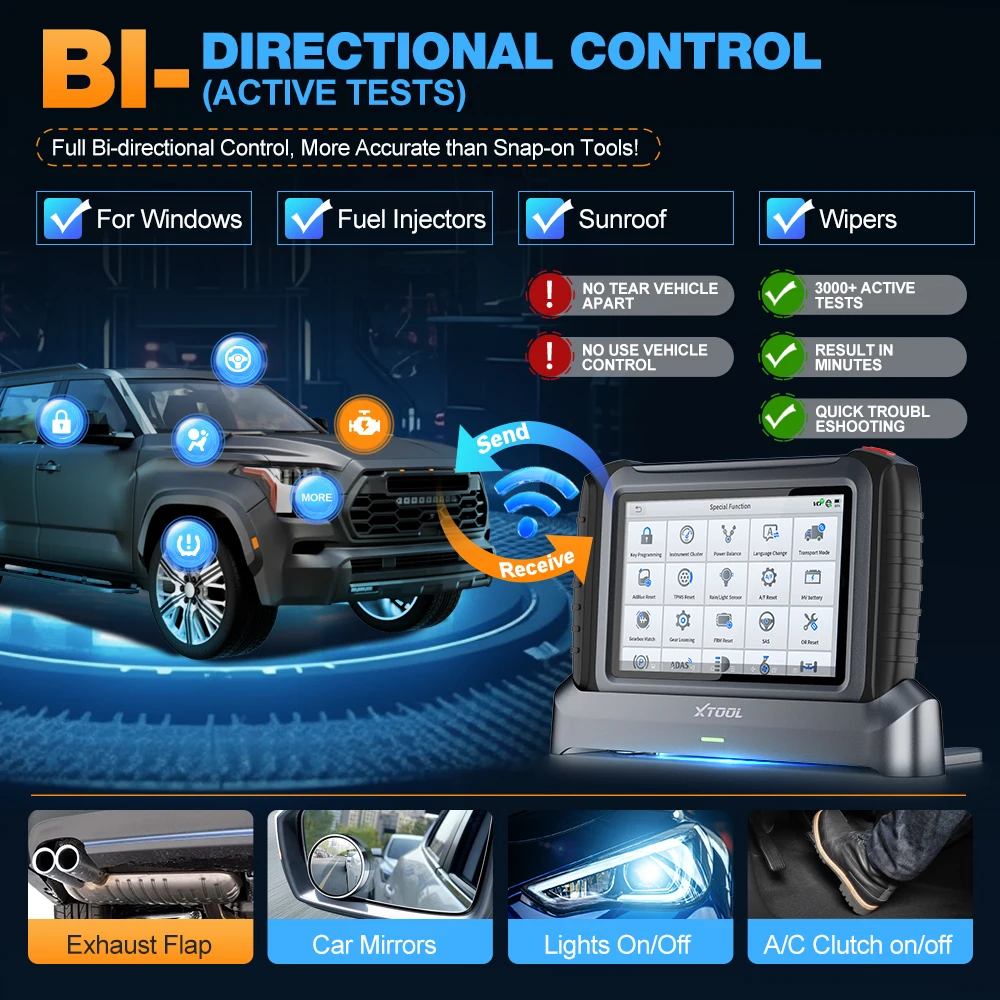 NEW XTool IP919 Pro All System Auto Diagnostic Tool with FCA ECU Coding Bi-Directional Controls OBD2 Cars Scanner